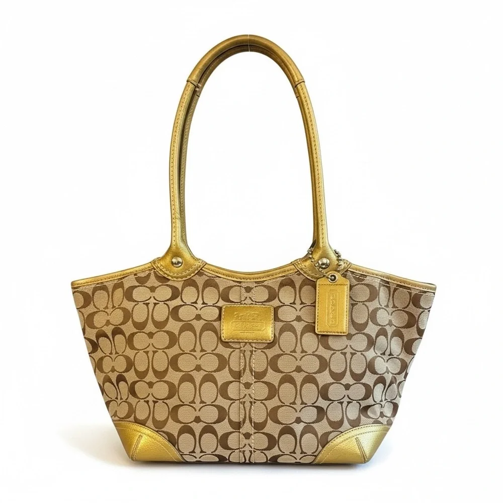 Coach Soho Signature Gold Trim Tote 12564 – Vintage Classic ✨